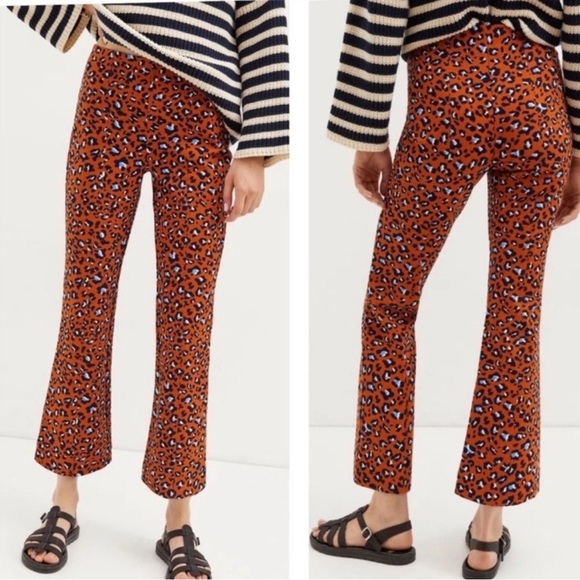 Anthropologie Pants - NEW Maeve Anthropologie Leopard Animal Print Flare Kick Pants Small